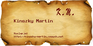 Kinszky Martin névjegykártya